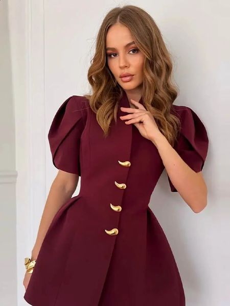 Womens Set Two Piece Sets Puff-Sleeve Elegant Formal Blazer Slim Coats Pants Sets Office Suit 2026 Spring Clothes Outerwear 260321