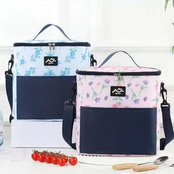 Square portable insulated bag with large capacity lunch for office workers rice aluminum foil ice pack insulat 260324