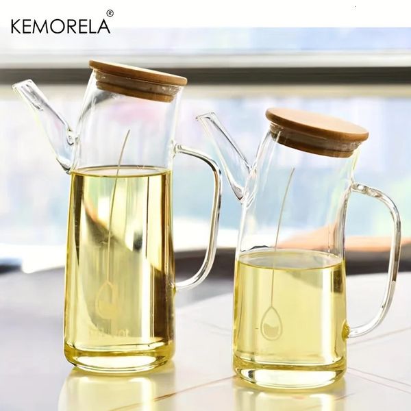 KEMORELA Leakproof Oil Dispenser Glass Bottle 750ml/1000ml Kitchen Storage Container for Cooking Outdoor BBQ Picnic Seasoning 260316
