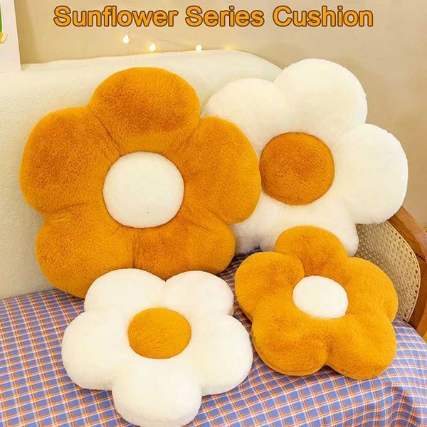 Flower Plush Throw Pillow Soft Plant Sunflower Chair Cushion Living Bedroom Home Decorative Pillows Sofa Cushions Birthday Gifts H260325