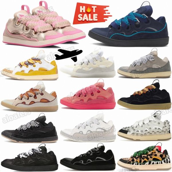 Sneakers Curbs Sneakers Casual Designer Shoes Leather Men Shoe Lavisn Women Pur…