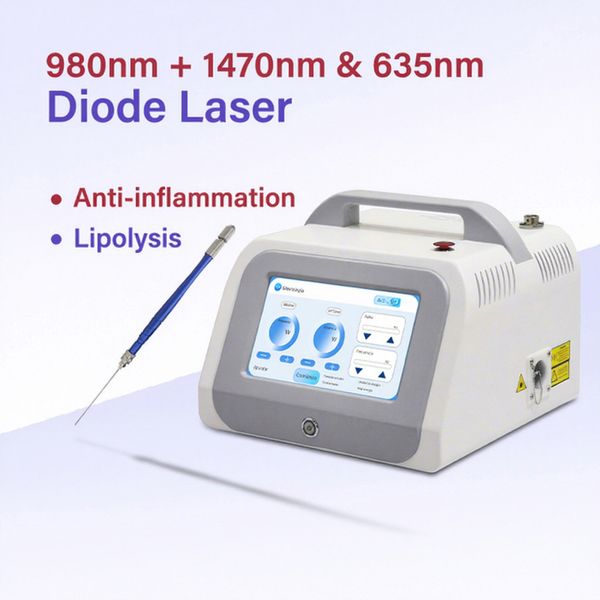 High Power 980nm/1470nm/635nm Diode Laser Fat Liposuction Slimming Machine Lipolysis Laser Fat Dissolving Fat Removal Abdomen Firming Body Shaping Beauty Device