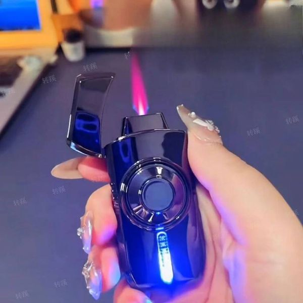 Voice-Controlled Luminescent Fingertip Gyroscope Ignition Butane Gas Entertainment Motor Lighter