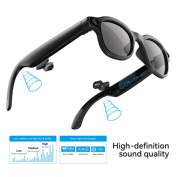 2026 New Luxury Designer AI Smart Sunglasses Unisex Glasses for Men Women 4K Video Recording Real-Time Translation Bluetooth Calling with Box Multiple Colors