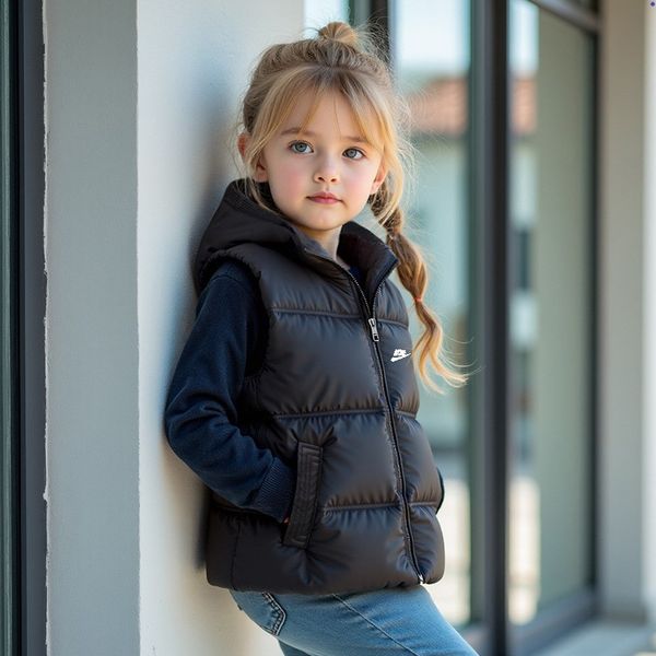 Kids Hooded Sleeveless Down Vest
