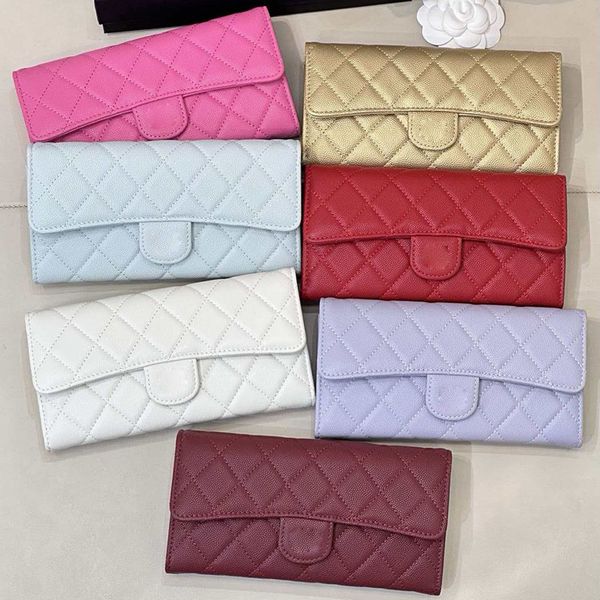 12A Long Wallet Designer Card Holders Women Handbag Cash Keeper Black Quilted L…