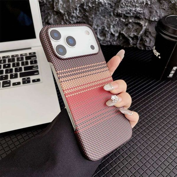 Carbon Fiber Texture Phone Case for IPhone 17 Air 16E 15 14 Plus 13 12 Pro Max 11 Hard Plastic Frameless Protective Cover 26L0326