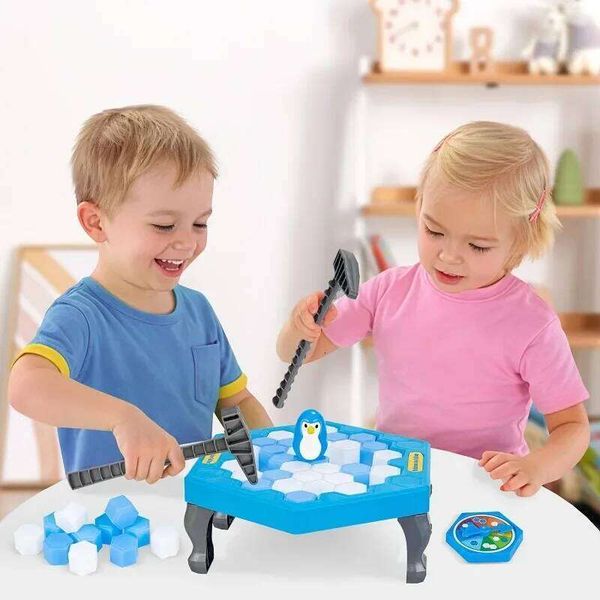 Penguin Knocking Toy Interactive Ice Breaker Wall Board Novelty Game Kids Intellectual Thinking Training Concentration