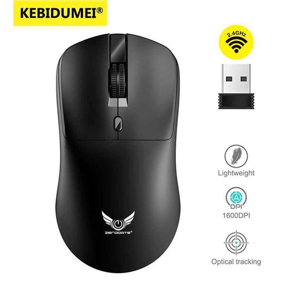 24G Wireless Mouse Ergonomic Adjustable 800-1200-1600 DPI Lightweight Rechargea…