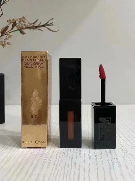 THE INKS VINYL CREAM CREAMY High Shine LIP STAIN Black Tube Heart-shaped Lip Gloss Red Matte And Lustre Lipstick Rouge A Levres 5.5ML Lips Cosmetic