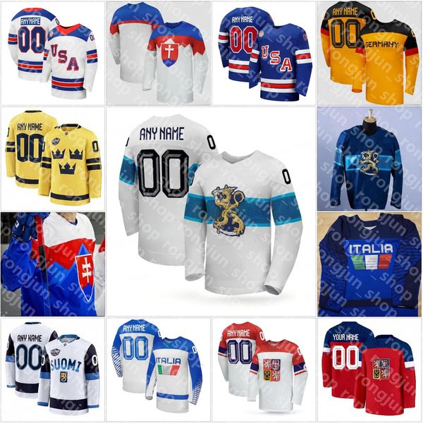 Stitched 2026 Winter Olympices Milano Cortina Hockey Jersey Team Germany Canada USA Italy Finland Sweden Slovakia Czechia Jersey Men S-4XL Women Youth