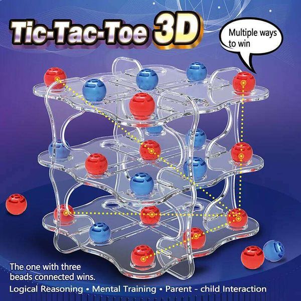 Cross-Border 3D Tic Tac Toe Board Game|Kids Early Learning Toy|Thinking Expansion&2-Player Battle|Educational Leisure Game