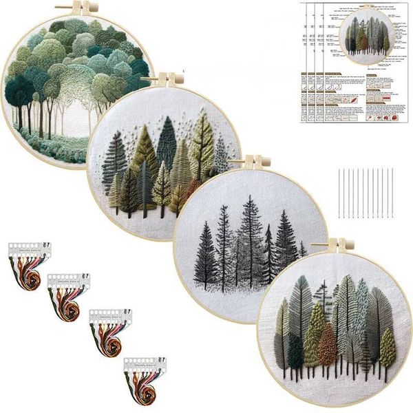 Nature Scenery Embroidery Kit Beginners with Pattern Needlepoint Starter Kits for AdultsEmbroidery Set