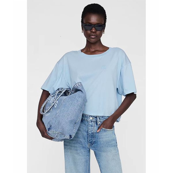 26 Top Quality Designer Summer Soft Cotton T-Shirt Anibinges New Nicole Classic Embroidery Cropped Casual Versatile Women's Loose Pullover Short Sleeve Beach Tees tn, Aqua
26 Top Quality Designer Summer Soft Cotton T-Shirt Anibinges New Nicole Classic Embroidery Cropped Casual Versatile Women's Loose Pullover Short Sleeve Beach Tees tn, Aqua