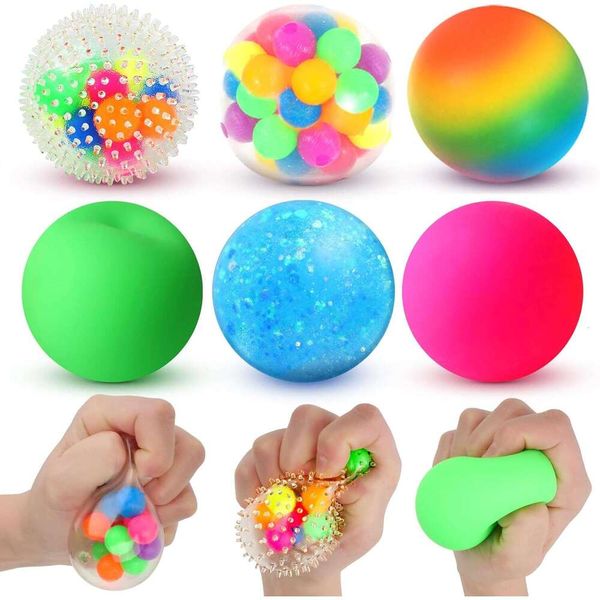 6 Set Squishy Sensory Stress Squeezing Balls forAdults: Best Calming Tool to Relieve Anxiety, Vent Mood and Improve Focus, Easter Basket for Kids, Goodie Bag 96f