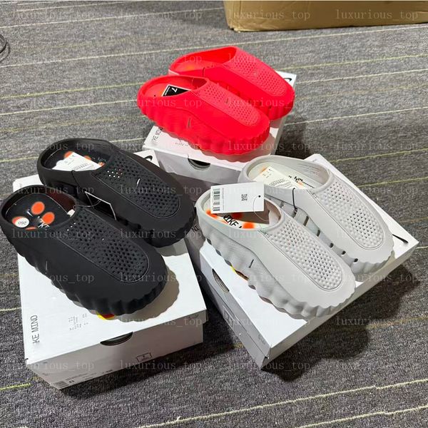 Desginer Slide Slides Mind001 Slippers Soft Rubber Tech Comfortable Sandals Mind 001 Mules Clog Black Red Bone Light Smoke Grey Men Women Summer Shoes