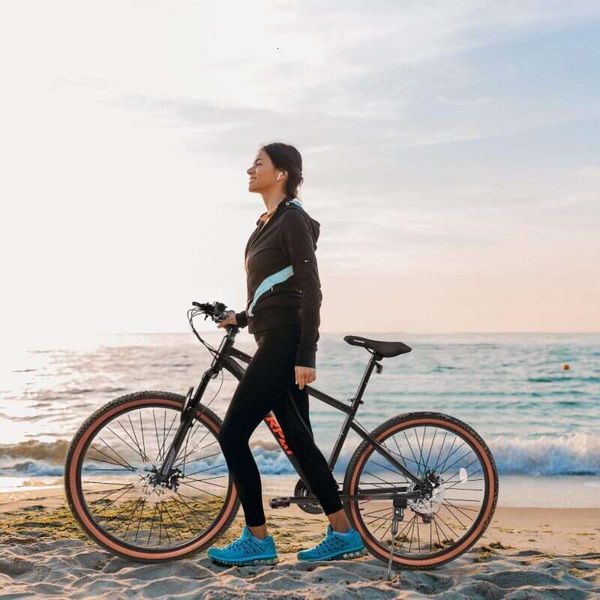 Bike Suspension A24301 24 Inch Mountain Bike Teenagers High Carbon Steel Frame workout set Disc Brakes Durable Design Brown Edge Tires Ideal For School Commut
