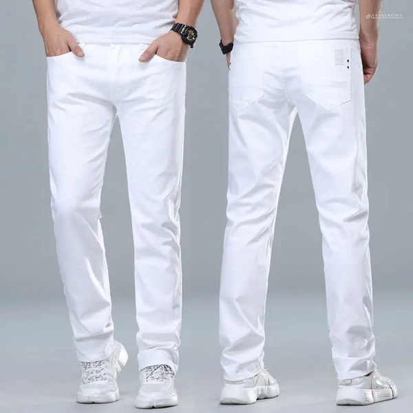 Men's Jeans Summer White Loose Straight Casual Spring And Thin Trousers
