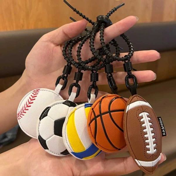 Leather Football Keychain Baseball Basketball Volleyball Leather Pendant Ladies Bag Accessories Car Key Pendant C260330 C260330