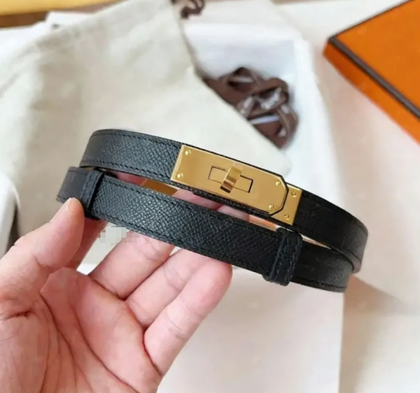Belts desginer Women designer fashion luxury brand narrow genuine leather dress set pants decoration ceinture woman smooth buckle design waist tight black belt