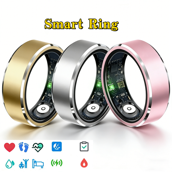 Smart Ring Health Tracker with Heart Rate Blood Oxygen & Sleep Monitoring Waterproo Magnetic Charging Fitness Ring for Men & Women
