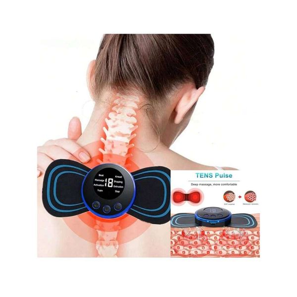 2026, LCD Display EMS Massage Electric Massager Cervical Neck Back Patch 8 Mode Pulse Muscle Stimulator Portable Rechargeab
