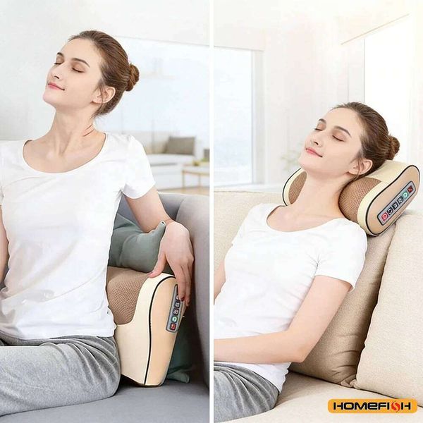 Heated Electric Massage Pillow, Deep Tissue Kneading Back Neck Shoulder Waist & Legs, for Men Women Home Use