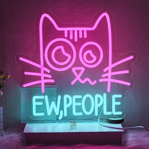 Bestseller Ew People Neon Sign Cat LED Lights For Bar Bedroom Library Shop Mall Children's Room Decoration Special Gifts Night Light Ddmytues