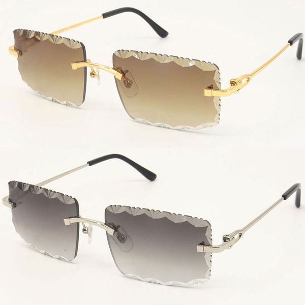 2026 New Designer Diamond Cut 3.0 Lens Metal Rimless Sunglasses CT00500-A For A…
