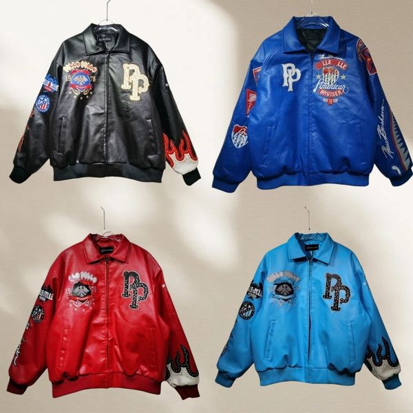 Pelle Leather Jackets Designer Jacket Diamond Encrusted Eagle Leather Jacket Wide Sheep Leather Windbreak Bomber 1978 Limited Edition Luxury Men's 40 mz890