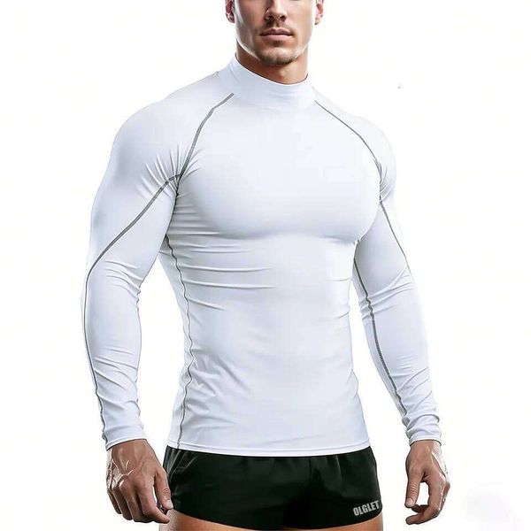 DHgate Sport T-shirt Men Compression Running Shirt Elastic Long Sleeve Fitness Athletic Top Gym Workout Undershirt Sportwear 26H0331 sold by DHgate