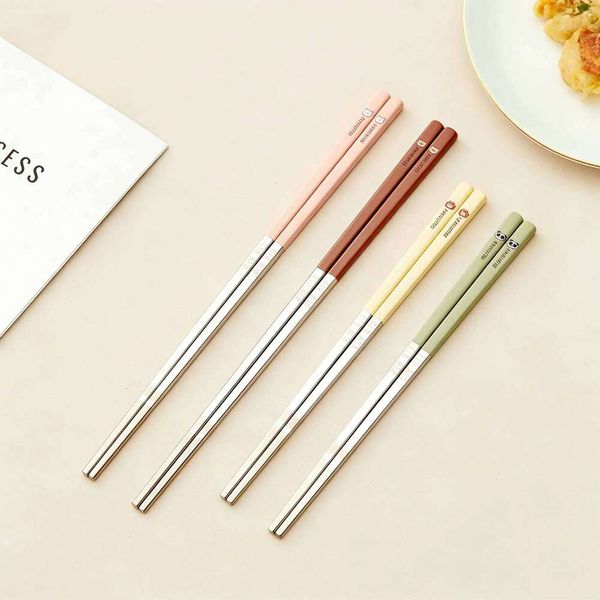 316 Stainless Steel Chinese Reusable Heat-resistant Non Slip Sushi Stick Portable Chopsticks With Box For Students
