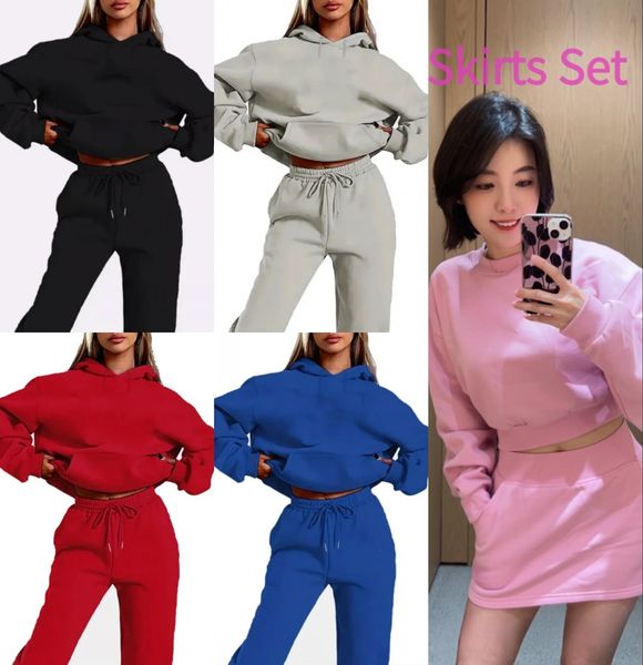 Designer Women's Tracksuits Hoodies Yoga Sets 2-piece Running Pantalon Yoga Set Sportswear Bra Jackets Gym Clothes sets Sweatpants Skirts Long Sleeve Casual Hoodies