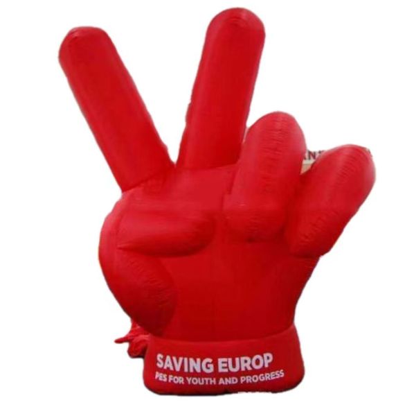 Free delivery Red Palm 3mH 10ft with blower or Custom Inflatable Bier Hand Model Balloon with Base for Party Event Decoration on Sale