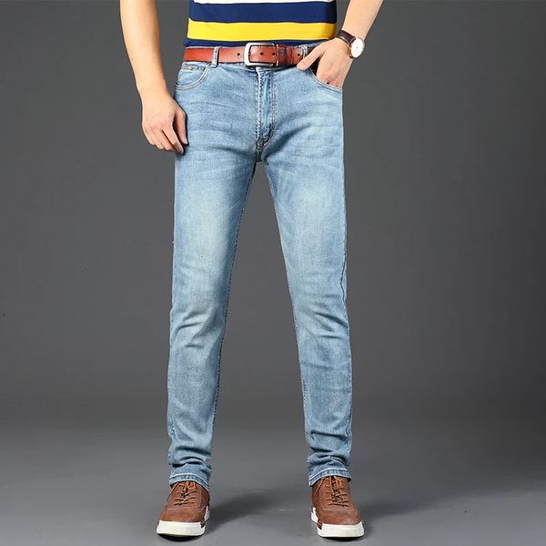 Classic Business Casual Jeans Men Fashion Retro Slim Stretch Denim Trousers Male High Quality Pants Men Clothing
