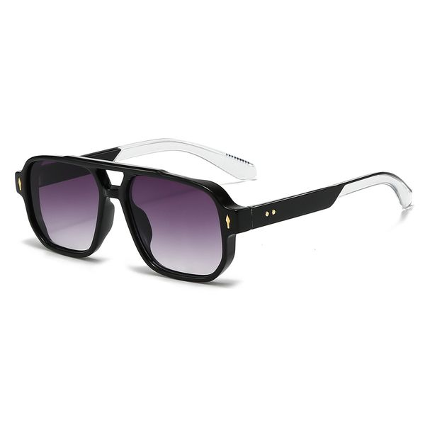 High Quality New European and American Style Square Fashion Double Bridge for Men Retro Casual Driving Business Trendy Sunglasses