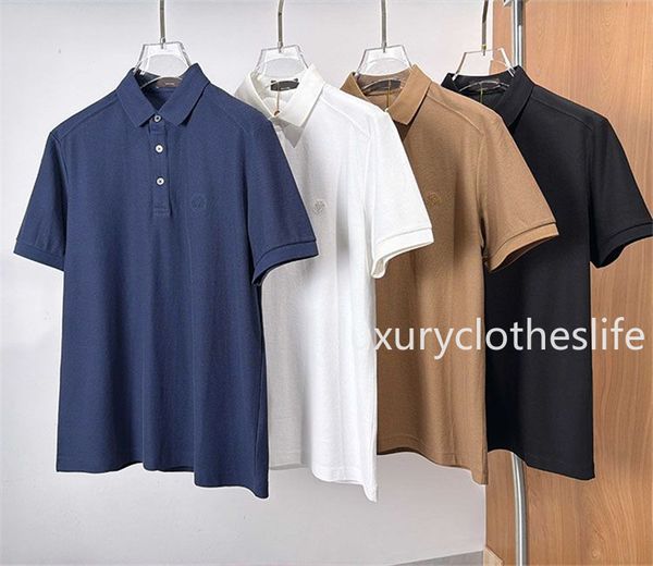 Luxury Polos Men Summer Thin Cotton Chest Badge Embroidery Polo Shirt T-shirt L1289