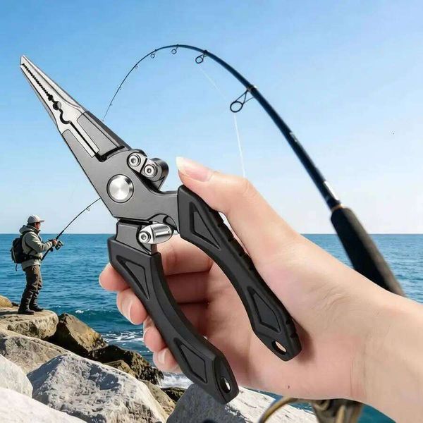 Aluminum Alloy Self-Locking Lure Pliers Saltwater Freshwater Fishing Hook Remover Braid Line Cutter Split Ring Opener