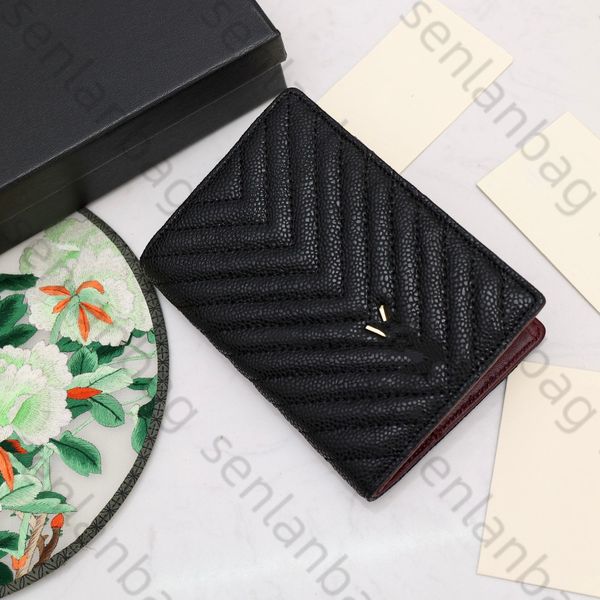Designer genuine leather bag fashionable ID card boarding pass wallet simple travel accessories passport clip unisex style exquisite packaging