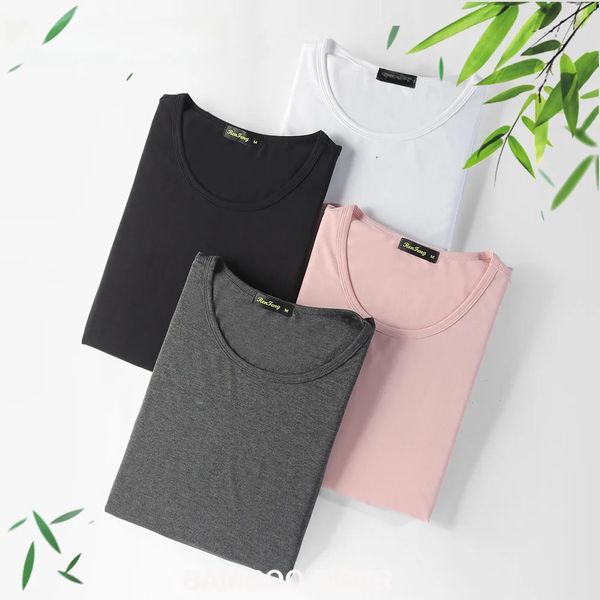 2 Piece Lots 95 Bamboo Fibre T Shirt Men Short Sleeve Tee Solid Colour Summer Tops Plain Tshirt Crew Neck White Gym Clothing