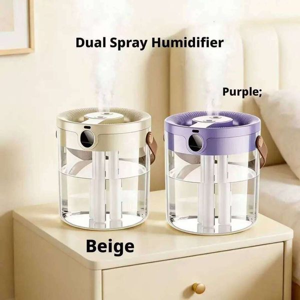 Dual Spray Plug-in Humidifier Home Silent Air Purification High Mist Constant Humidity for Pregnant Baby Bedroom Beige Purple
