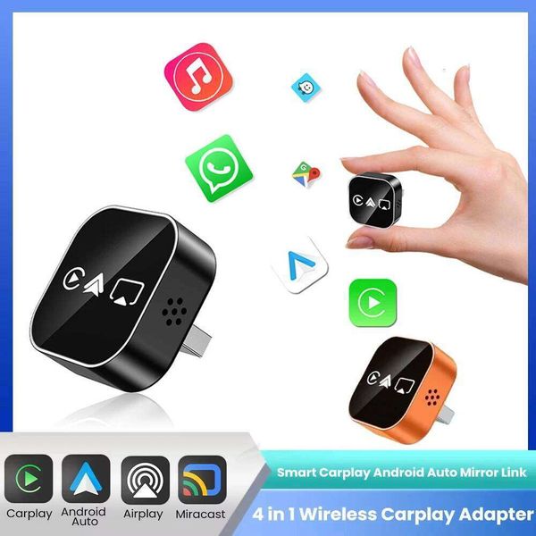 2026 Upgrade 4-in-1 Mirror Link Adapter to Wireless Android Auto Plug & Play 5GHz WIFI For Wired Carplay