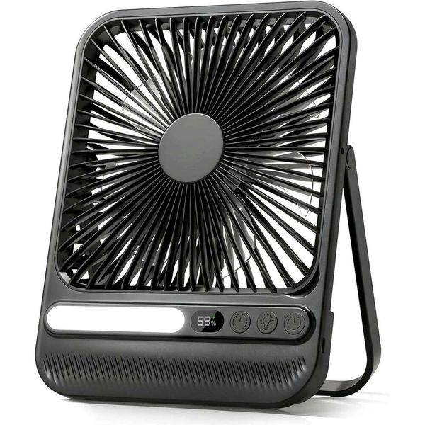 fan,10000mAh Portable Fan,Max 28H Runtime,Ultra-thin Quiet Rechargeable Battery Operated Desk Fan with Digital Display
