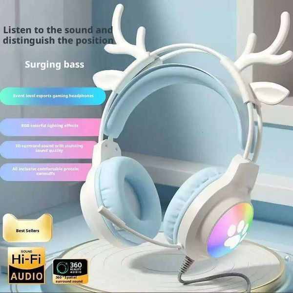 SOYTO Over-Ear Glowing Wired Headphones Universal Desktops and Laptops Special for Live Streaming Gaming Built-in Microphone