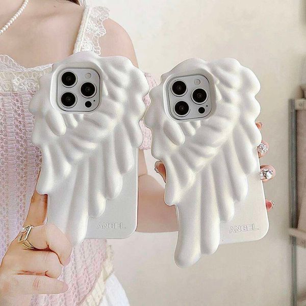 3D Angel Wings Shockproof Cover Cartoon Shatter Silicone Soft Case For iPhone 17 Air 16 15 14 13 12 Pro Max Phone Cases 26L0505