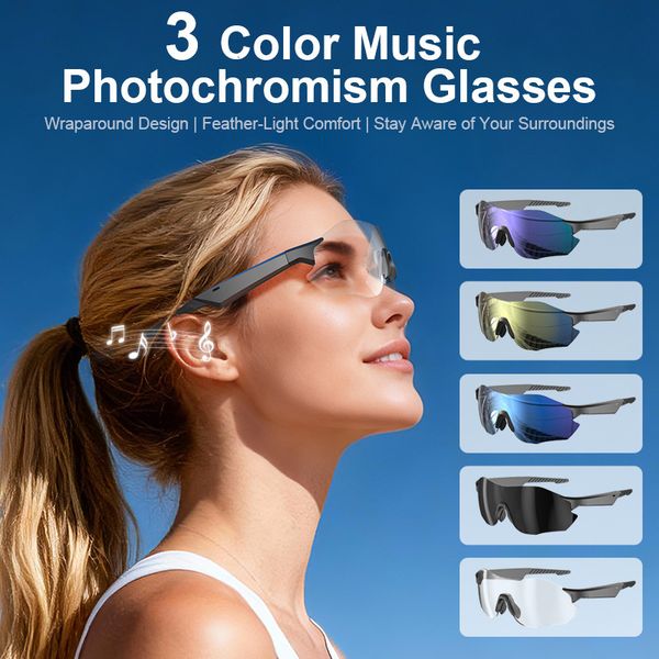 New AI Automatic Color Changing AI Glasses With Intelligent Real Time Simultaneous Translation Function In Wear Bluetooth glasses for outdoor sports