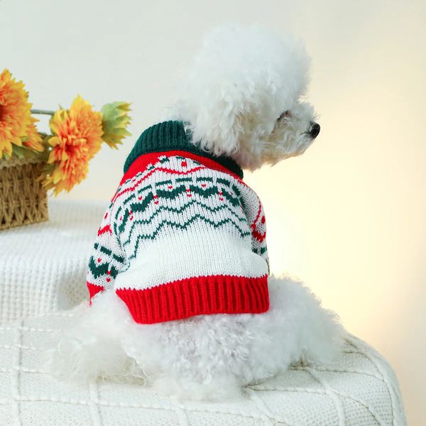 Luxury Pet Striped dog Cat Autumn And Winter Knitted Warm Christmas Fireworks cat