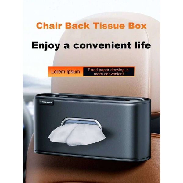 1pc Vehicle-mounted Box, Car Tissue Dispenser, Multi-functional Elastic Band Leather, for Center Console