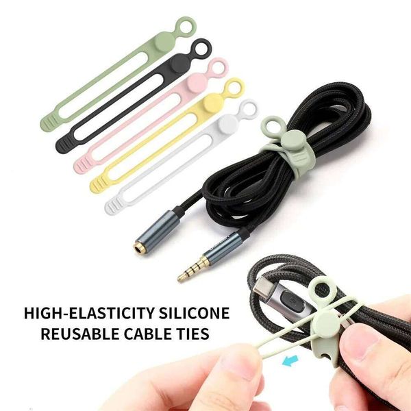 Travel Organizer ,10/20pcs Silicone Cable Ties,Cord Organizer,Cable Straps,Reusable Cord Ties,Cute Elastic Tie, Wire Ties