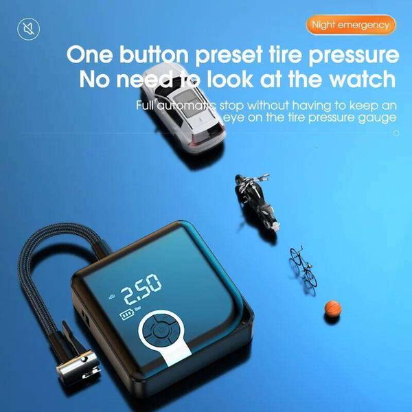 Mini Inflatable Wireless Portable Electric With Pressure Gauge Dual-purpose Car Air Pump Motorcycle